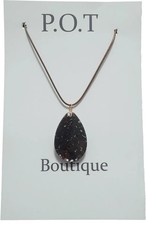 Oval Pendant Necklace/Black/Brown/Natural Jewelry/Kids/Teens/Adults