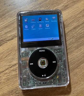 ipod classic 5th generation modded 256 gb clear + rockbox dual