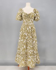 NWT ENGLISH FACTORY Floral Print Maxi Dress in Tan Size S
