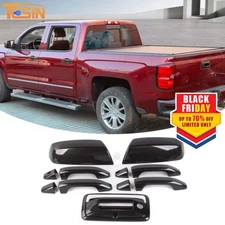 Mirror Door Tailgate Handle Trim Cover Kit For 14-17 Chevy Silverado Accessories