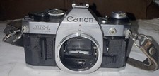 Vintage Canon AE-1 Program 35mm SLR Film Camera Body Only Strap Silver