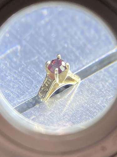 Lot 2 Tiny Antique Doll Child 10k Yellow Gold Diamond Solitaire Ring .39g GB1 - Picture 13 of 17
