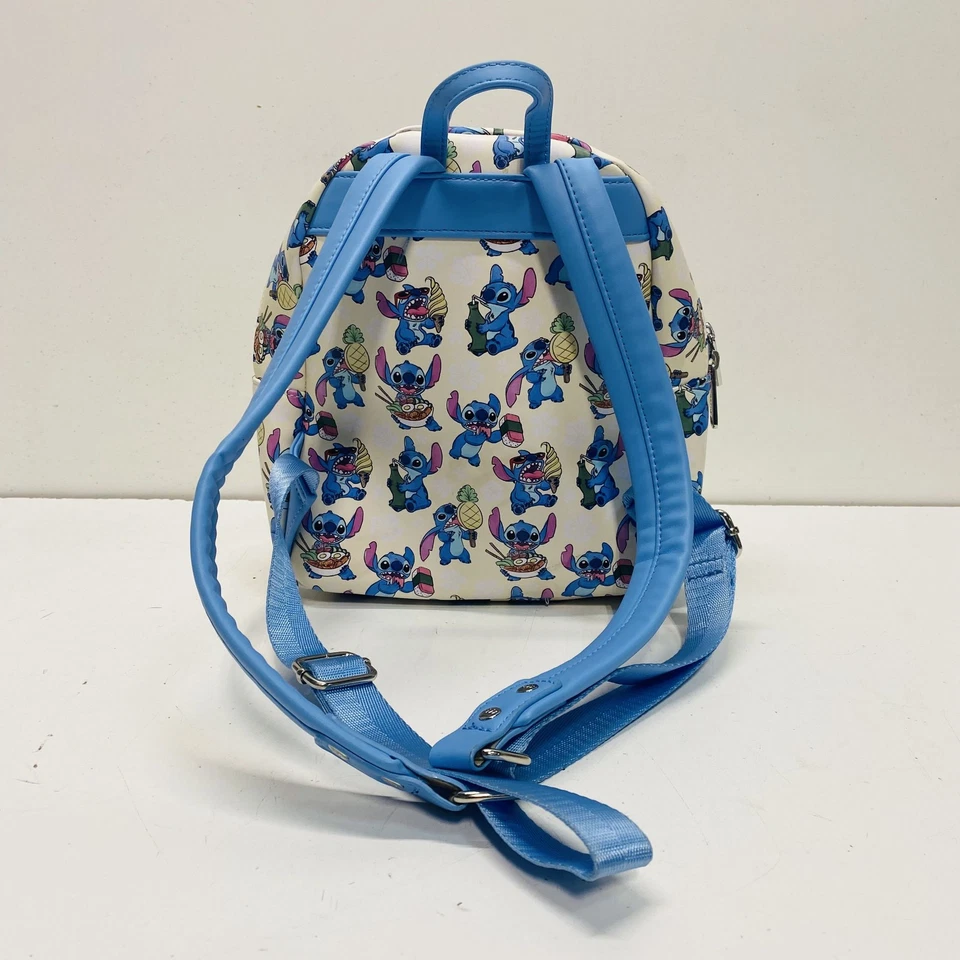 Loungefly Women Blue Stitch Pattern Mini Backpack - Image 4 of 4