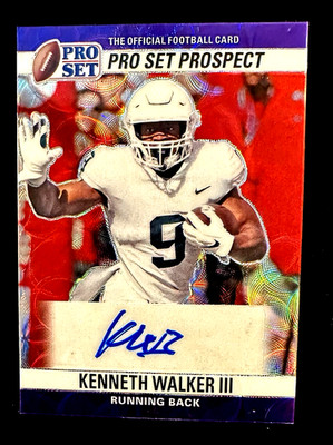 KENNETH WALKER III 2022 LEAF REFRACTOR RC SSP AUTOGRAPH JERSEY MATCH 9/10 HOT!!!