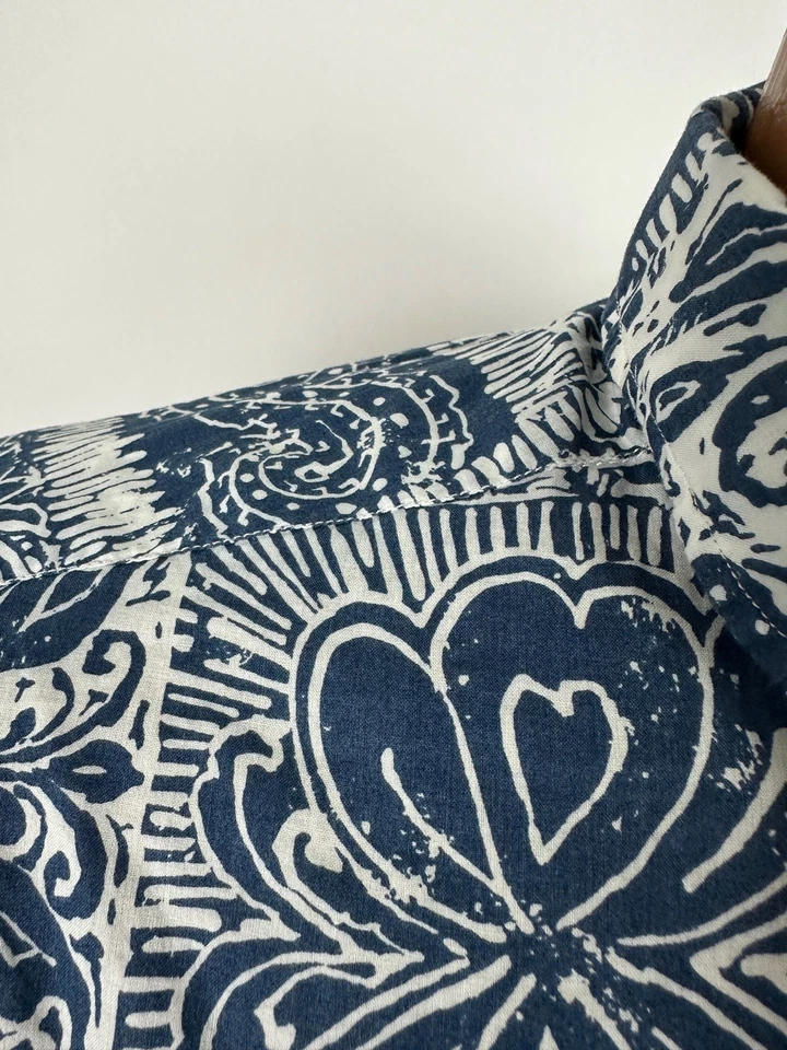 Vintage Ike Behar Hawaiian Shirt Men L Tribal Geometric Paisley Tiki Cotton USA - Image 4 of 4