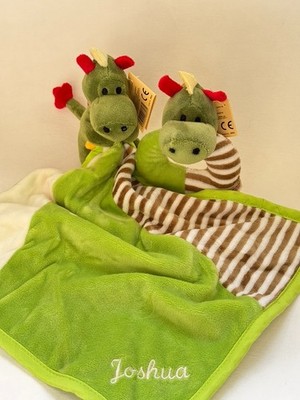 INWARE Baby Schmusetuch DRACHE Schnuffeltuch + Rassel Babyrassel Babygeschenk