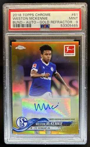 2018 Topps Chrome Bundesliga Weston McKennie Auto Autograph Gold #/50 PSA 9