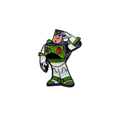 Disney Pixar Buzz Lightyear Cartoon Emaille Pin Anstecker Brosche + Gratis Geschenktüte