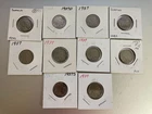 #2 Lot of 10, 1937 P (8), 1937 D, 1937S  Buffalo Nickels Full Dates (10 coins)