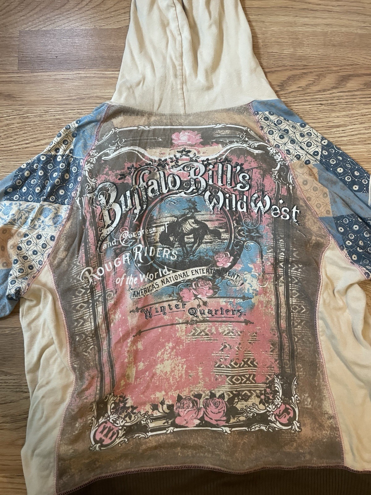 Buffalo Bill Wild West Full Zip Patchwork Hoodie … - image 4