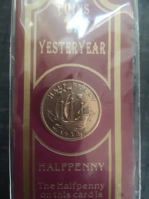 Medio penique británico Jorge VI 1938 Foto 3 de 3