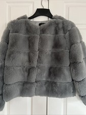 Gray Faux Fur Plush Teddy Jacket