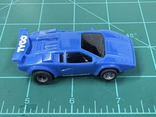 TYCO LAMBORGHINI COUNTACH BLUE SLOT CAR NEAR MINT NICE  CLEAN 100 COMPLETE