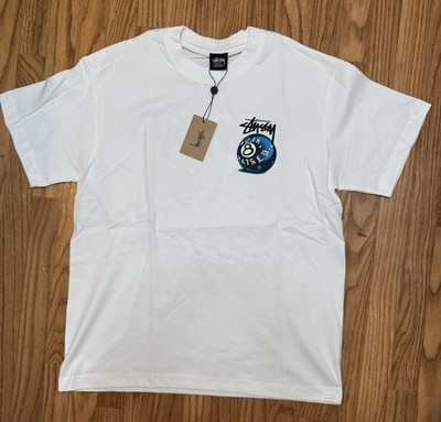 Stussy 8 Ball White/Blue Tee Size Large | eBay