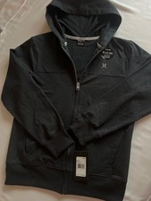 NWT Hurley Jacket Big Boys Sunset Long-Sleeve Hooded Fleece, Gray, L 12/13 yrs