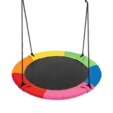 YC 40" Rainbow Saucer Swing - Heavy Duty Outdoor Tree Swing for Kids Adults