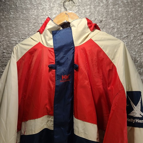 Helly Hansen Sailing Ski Jacket Men's 58-60 Xl Hidden Hood Blue Red - Picture 3 of 14