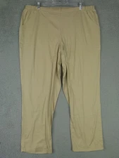 Just My Size Womens Petite 2X 38x27 Beige Pull-On FlatFront Chino Pants