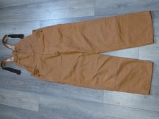 Bear River Workwear Brown Flannel Lined Painter Carpenter Bib Overalls 36 x 32