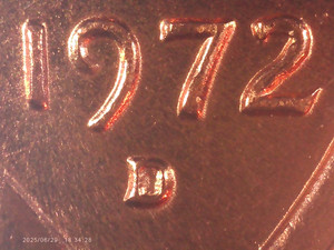 1972 D  DDO  Double Die Obverse Lincoln Memorial Cent - Rare A/U  Red Mint State