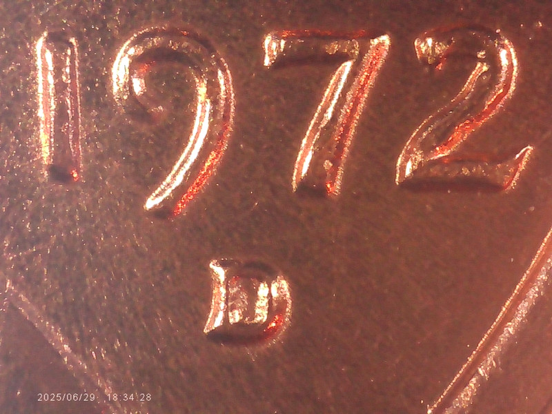 1972 D  DDO  Double Die Obverse Lincoln Memorial Cent - Rare A/U  Red Mint State