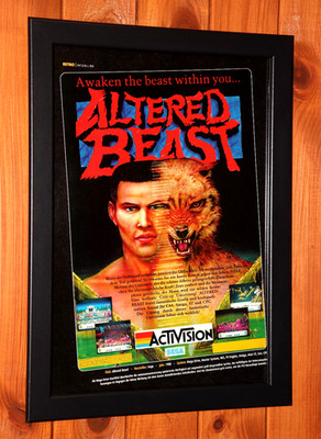 Altered Beast SEGA PS2 Old Rare Small Poster / Ad Page Framed