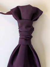 Solid Purple Pre Tied Ascot Cravat Plastron Wedding Tie Italy