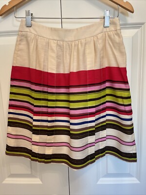LOFT Sz 00 Multi Stripe Pleated Front So Cute EUC!