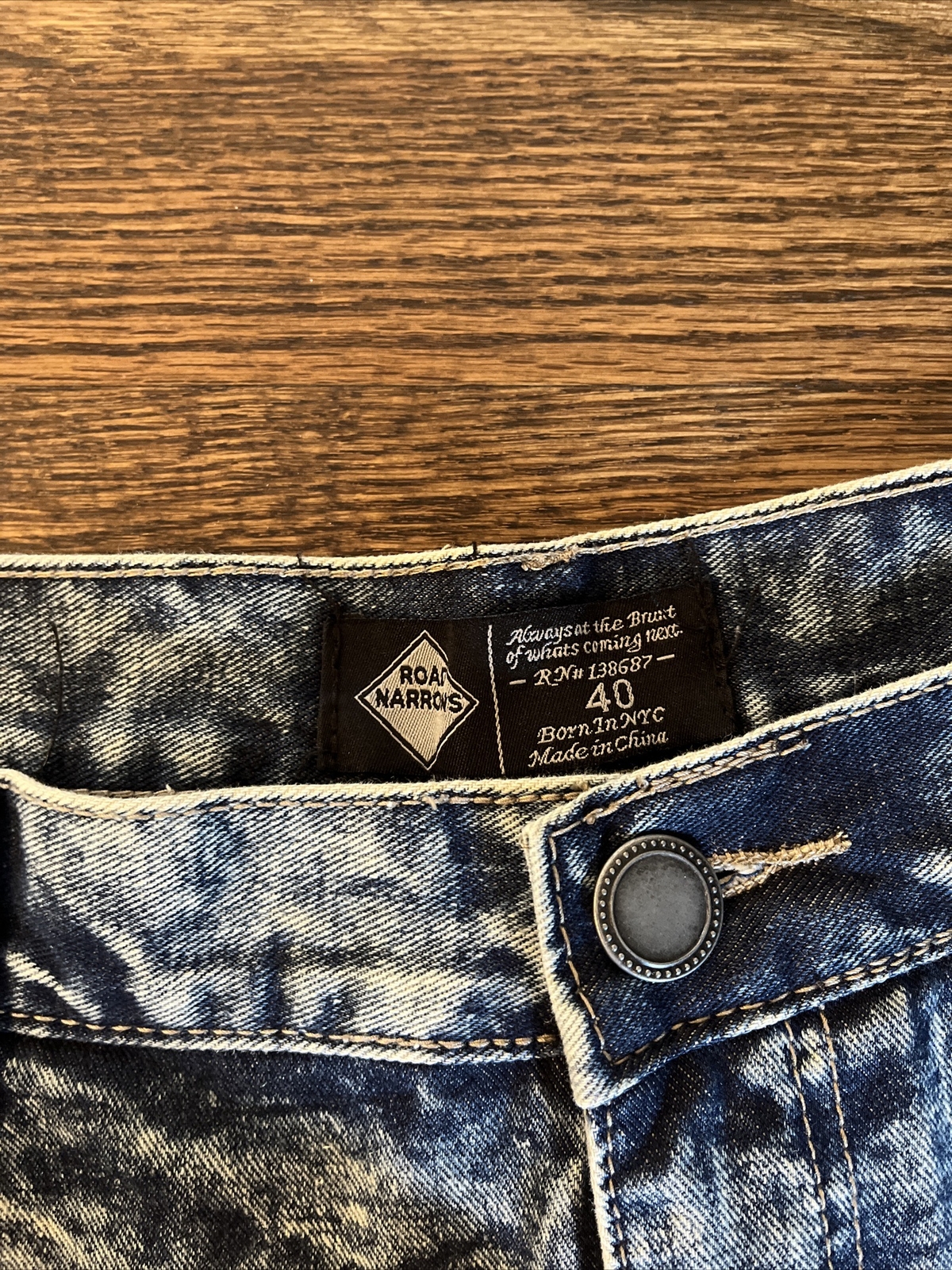 Road Narrows Mens Stonewash Jean Shorts Size 40 (waist 41) - View 4