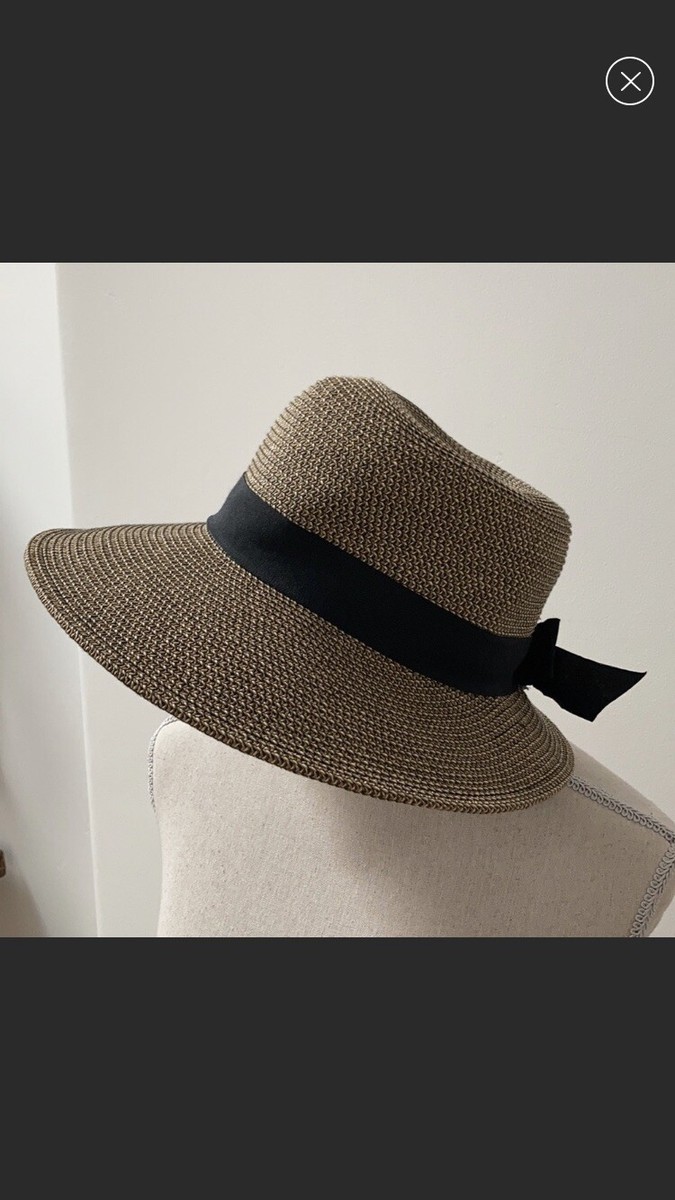 Brown and Black Woven Hat Black Ribbon Band NWOT Black on black. A fun 3 main image 3