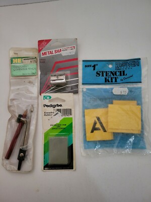 Vintage School Helix Graduate Compass & Pencil + Pedigree Eraser + Stencil Kit