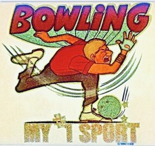 Original Vintage Bowling My 1 Sport Iron On Transfer