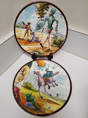 2 Platart S L Decorative Hand Painted Wall Plates Of Don Quixote