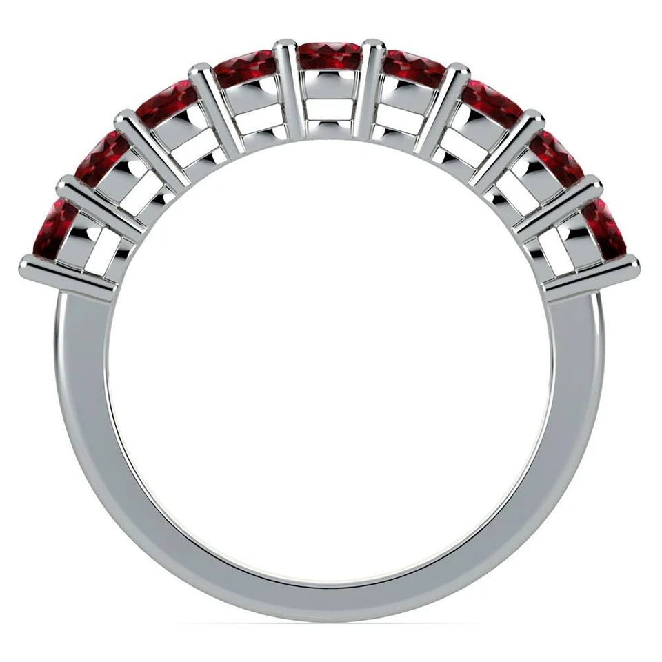 1.00 Ct Natural Ruby Engagement Wedding Beautiful Ring 14K White Gold Size 4 - Image 3 of 4