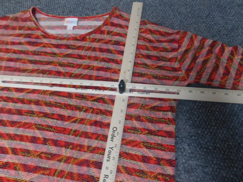 Lularoe Womens Blouse Small Red purple pullover stretch striped - Image 4 of 4