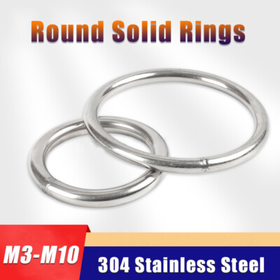 Round Rings Solid Metal O-Ring Seamless Welded Smooth 304 Stainless Steel M3-M10