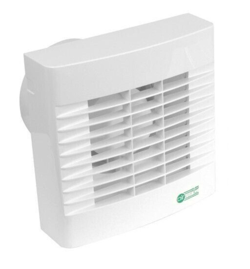 Bathroom Extractor Fan with Timer and Automatic Shutters 100mm White -Airvent