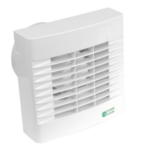 Bathroom Extractor Fan with Timer and Automatic Shutters 4" 100mm White ...