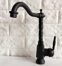 Black Oil Rubbed Brass Bathroom Kitchen Bar Vessel Sink Swivel Faucet Tap snf354