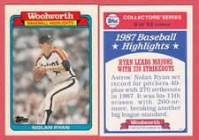 1987 Woolworth Baseball Highlights #6 Nolan Ryan Box 736