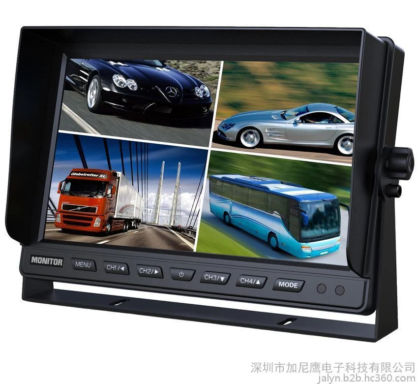 9" Quad Monitor 12V/24V Reversing CCD Camera For Truck Trailer Caravan 360 View - Image 2 of 4