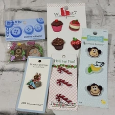 Toggle Buttons Lot 3D Figural Monkeys Cupcakes Candy Canes Sew Crafts