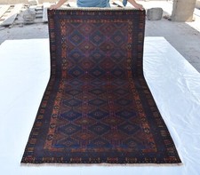 Antique Afghan Persian Baluchi Area Rug 4x7 Blue Handmade Oriental Wool Carpet