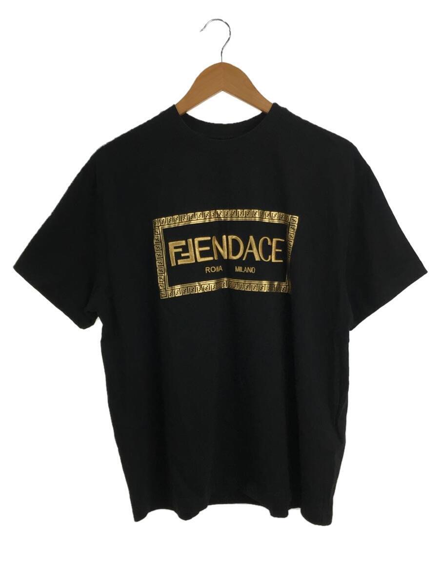 FENDI VERSACE Fendace Logo TShirt cotton black M Used | eBay FENDI VERSACE Fendace Logo TShirt cotton black M Used | eBay
