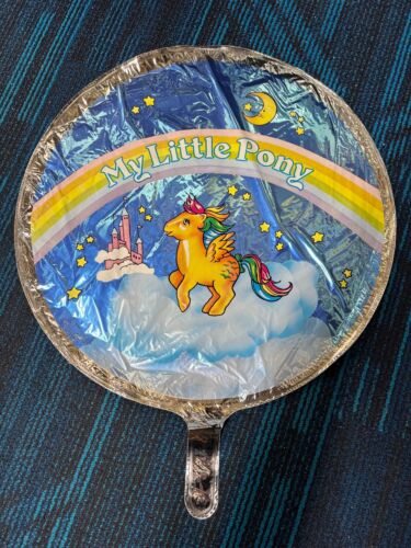 1985 Balloon 18" My Little Pony blue Mylar Foil Balloon Party never used