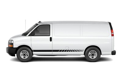 Side sport stripe decal sticker for GMC Savana vinyl van door kit graphic design