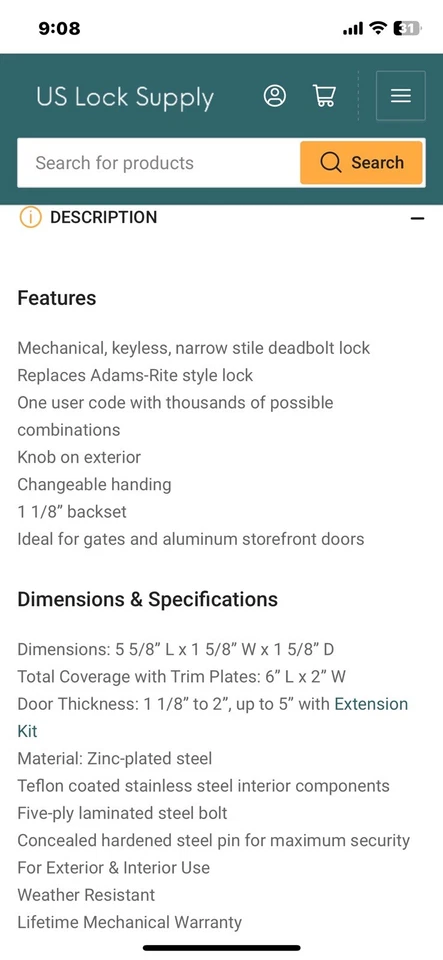 Caja de 3 Lockey 2900 Doble Combinación Estilo Estrecho Cerradura de Cerrojo Grado Marino Foto 4 de 4