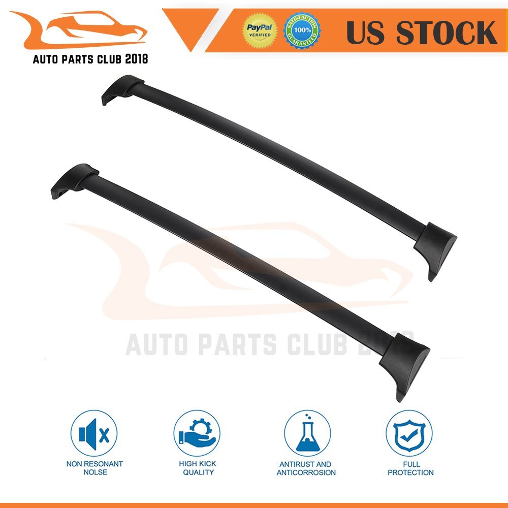 Roof Rack Cross Bar Set 2016-2021 For Honda Pilot Black Aluminum Luggage Carrier