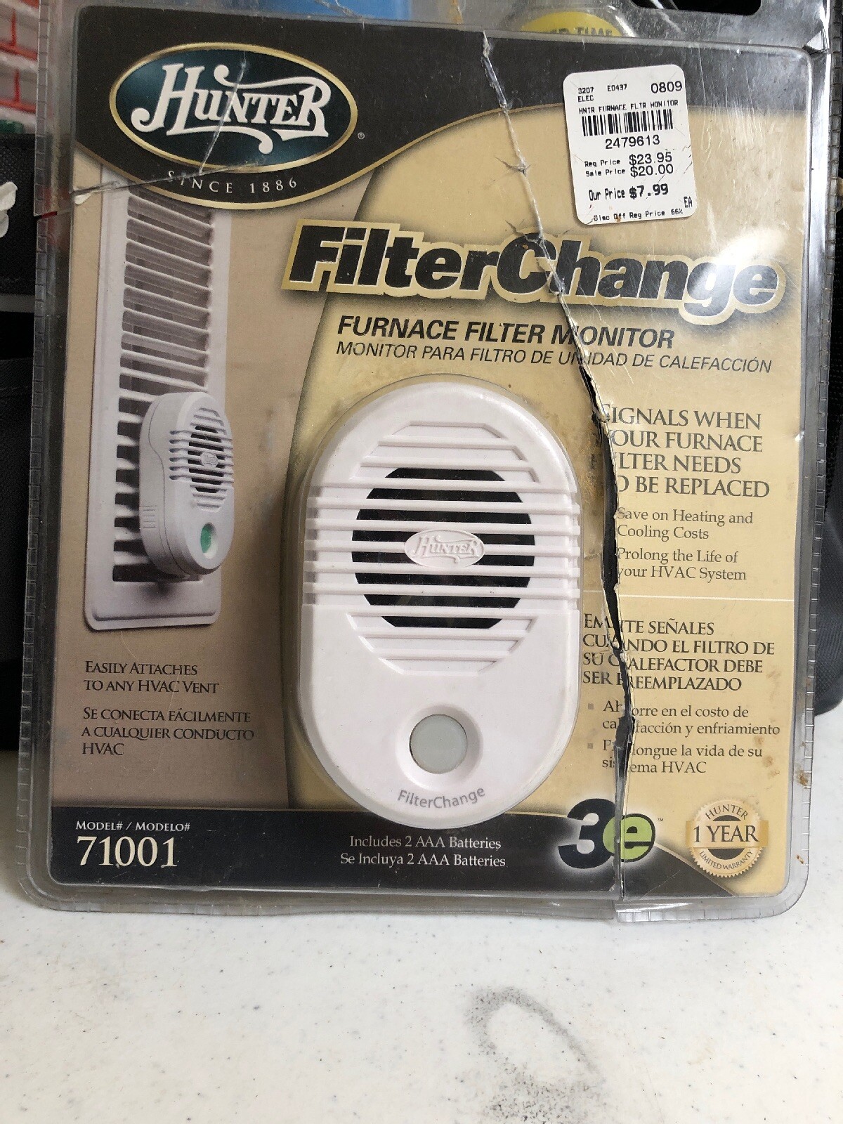 Hunter Filter Change Furnace Filter Monitor Model 71001 eBay