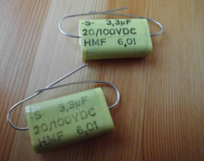 3 Stück, 3,3µF/100V MKT-HMF-Kondensatoren